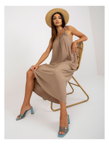 Dress-TW-SK-BE-203D.38P-dark beige