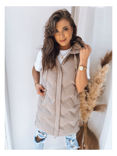 Kamizelka damska pikowana TAMIRA beżowa Dstreet