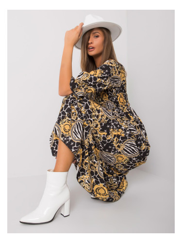 Dress-DHJ-SK-13965-1.61P-Black-Yellow