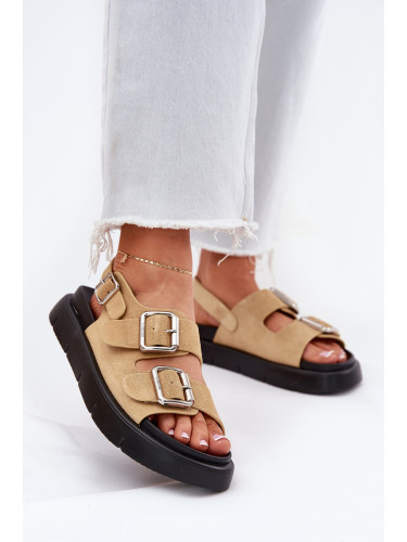 BIG STAR SHOES Суедени Дамски Сандали С Пряжки Big Star