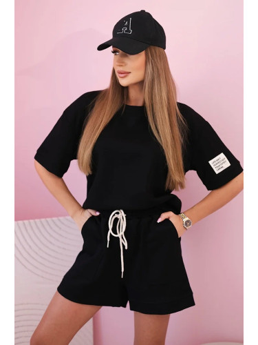 Kesi Włoski Women's butter set with high-waisted shorts black