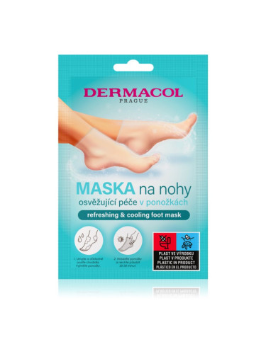 Dermacol Foot Mask Refreshing & Cooling регенерираща маска за ходила под формата на чорапи с освежаващ ефект 1 чифт
