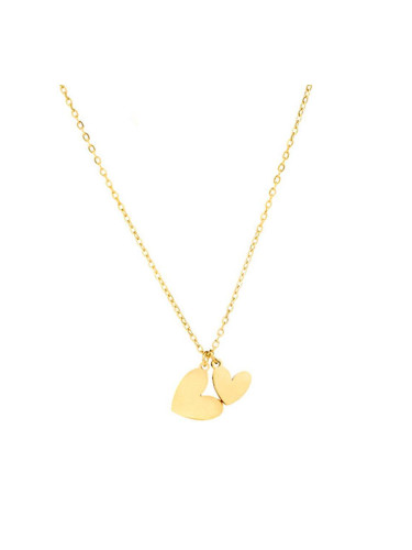 Дамско колие в златист цвят с две сърца Bellita