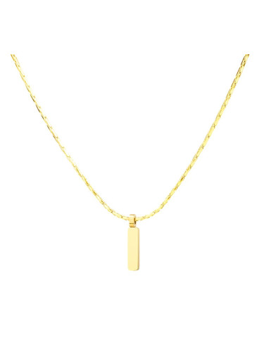 Дълго унисекс колие в златисто с тънка плочка Bellita