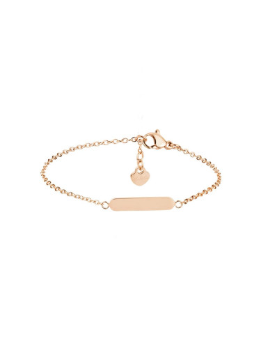 Розово златиста дамска гривна с дълга овална плочка Bellita