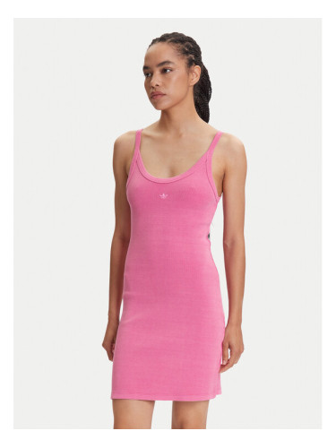adidas Ежедневна рокля Ribbed JI5750 Розов Slim Fit