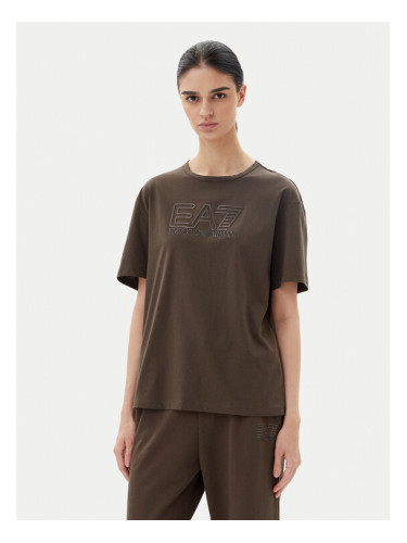 EA7 Emporio Armani Тишърт 7W000098 AF12503 U6139 Кафяв Loose Fit