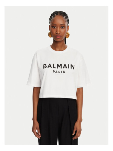 Balmain Тишърт BF1EE020BB02 Бял Relaxed Fit