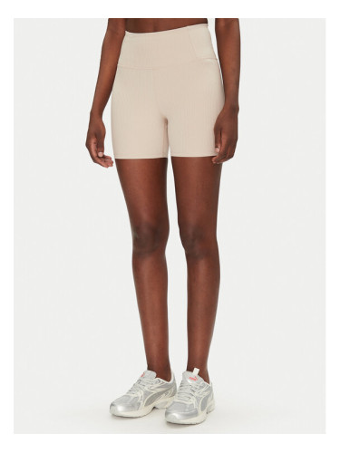 Girlfriend Collective Спортни шорти Rib Run 4041 Бежов Slim Fit