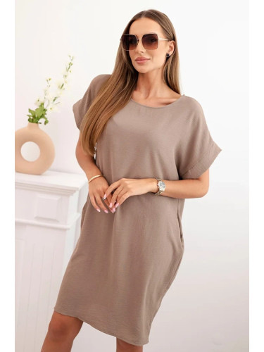 Kesi Włoski Dress with pockets fango