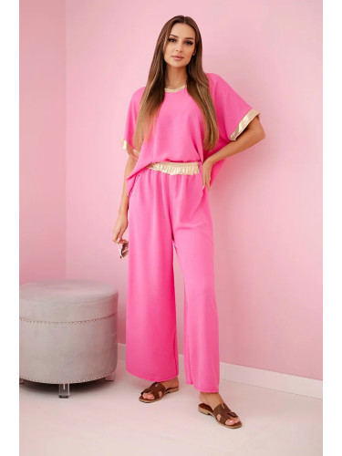Kesi Włoski Viscose set with golden trim pink