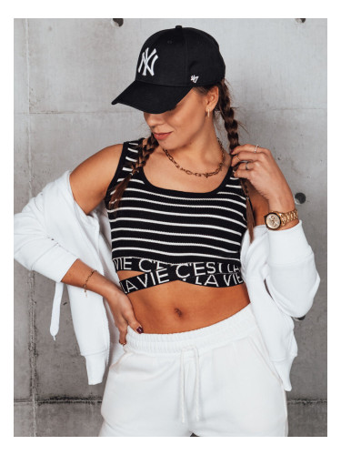 Top damski w paski LA VIE CEST czarny Dstreet