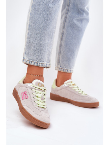 Суедени Спортни Обувки Маратонки За Жени D.Franklin Затихнало Бяло