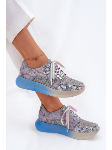 Дамски Кожени Полуботи Сникърси На Платформа Maciejka