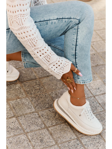 BIG STAR SHOES Дамски Кожени Маратонки На Платформа Big Star