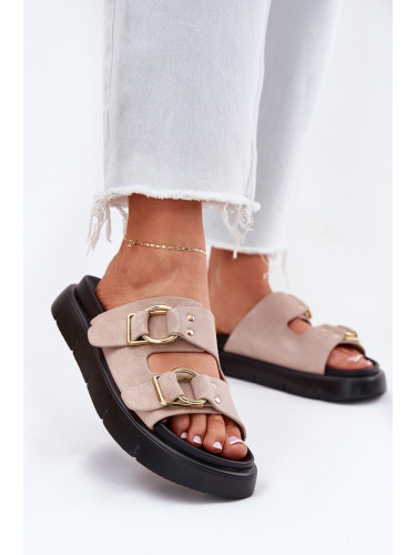 BIG STAR SHOES Дамски Сандали От Велюр С Декоративни Пръстени Big Star