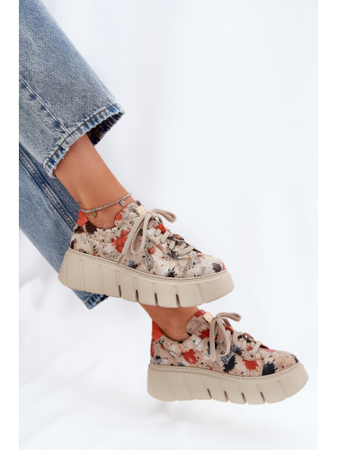 Кожени маратонки на платформа Maciejka