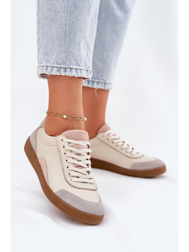 Zazoo Дамски Кожени Кецове Зазу N1220 Бежови
