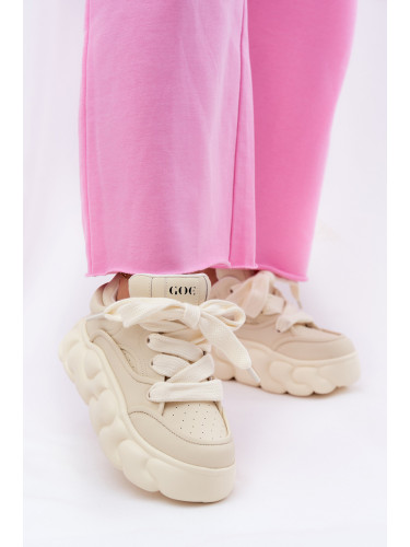 Дамски Кожени Сникърси На Масивна Платформа GOE