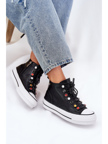 Дамски Високи Кецове от Кожа GOE