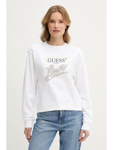 Суичър Guess LOVE в бяло с принт W5GQ05 KB683