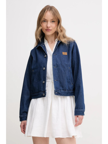 Дънково яке от памук Calvin Klein Jeans в тъмносиньо преходен модел J20J225180