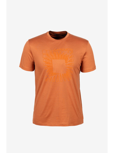 Мъжка тениска в оранжев цвят с 3D принт