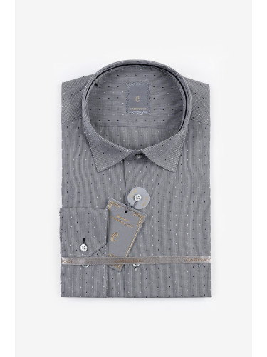 Мъжка риза с десен в сив цвят