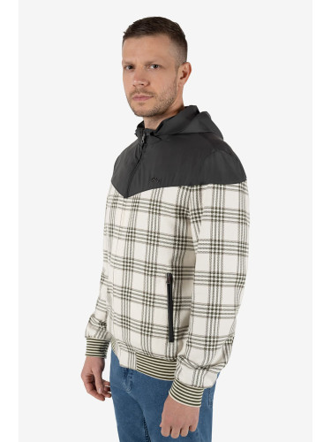 Яке с качулка каре зелен