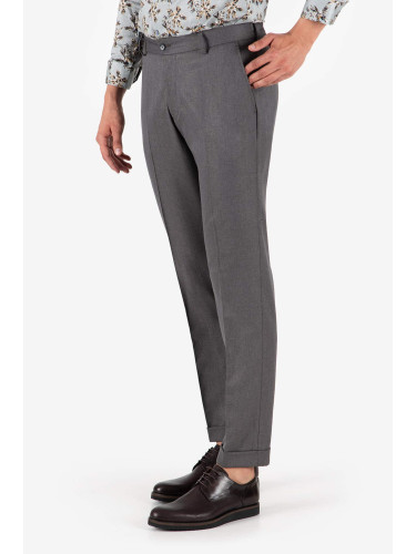 Панталон втален с маншет кафяв