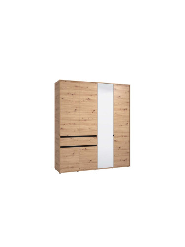 ЧЕТИРИКРИЛ ГАРДЕРОБ КОРБЕТ С 1 ЧЕКМЕДЖЕ 182.5/54.5/210.5 СМ В ДЪБ АРТИСАН