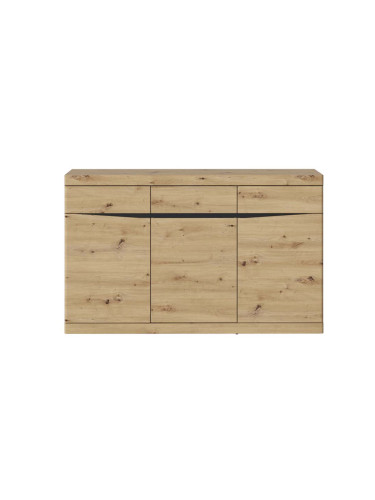 КОМОД ТЮРИН С 3 ВРАТИ И 3 ЧЕКМЕДЖЕТА 150/39.9/92.1 СМ В ДЪБ АРТИСАН И АНТРАЦИТ