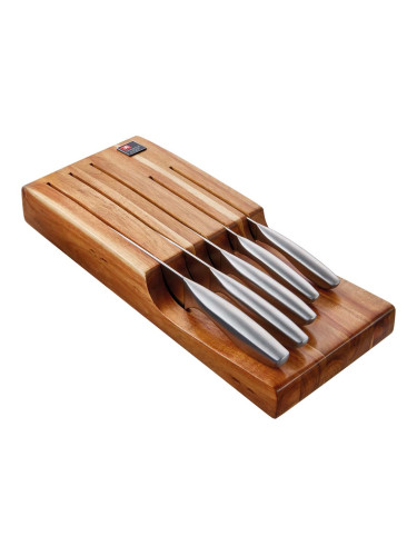 СЕТ НОЖОВЕ 5 БР. С ПОСТАВКА ЗА ЧЕКМЕДЖЕ