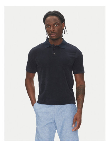 Lindbergh Тениска с яка и копчета 30-404263 Тъмносин Relaxed Fit