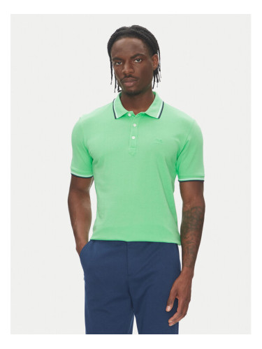 Lindbergh Тениска с яка и копчета 30-404010 Зелен Relaxed Fit