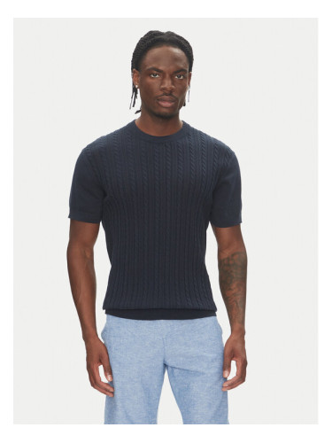 Lindbergh Пуловер 30-804115 Тъмносин Slim Fit