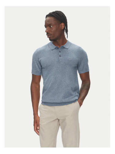 Lindbergh Тениска с яка и копчета 30-800159 Син Slim Fit