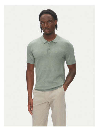 Lindbergh Тениска с яка и копчета 30-800159 Зелен Slim Fit