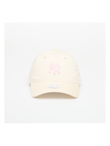 Шапка New Era New York Yankees Womens MLB Contrast Stitch 9TWENTY Adjustable Cap Light Cream/ Pink Rouge Universal