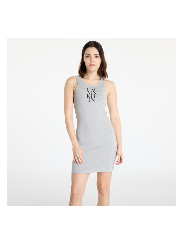 Облекло Calvin Klein Jeans Sl Cotton 1X1 Rib Dress Gray L