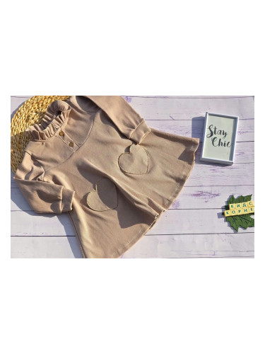Детска рокля Beige Hearts