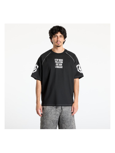 Тениска PLEASURES Pollution Boxy Raglan Black S