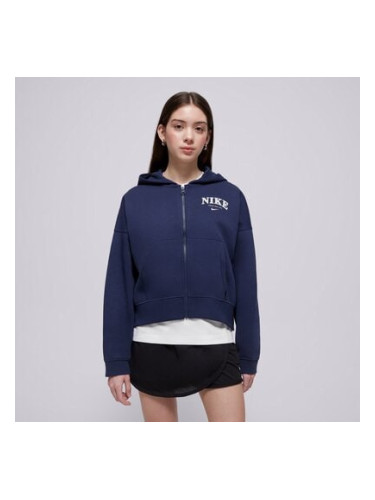 Nike Суитчър Със Закопчаване G Nsw Flc Fz Hoodie Girl детски Дрехи Суичъри FD0887-410 Тъмносин