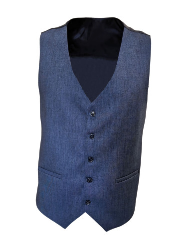 Елегантен елек в тъмно син меланж