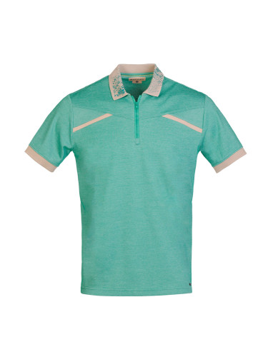 Мъжка тениска в зелено с цип