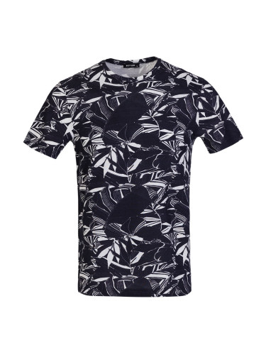 Тениска в тъмно синьо с ефектен дизайн