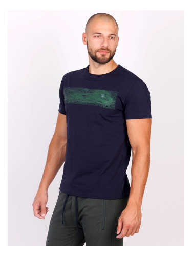 Мъжка тениска в тъмно синьо