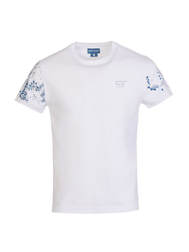 Тениска в бяло с печат ЦВЕТЯ