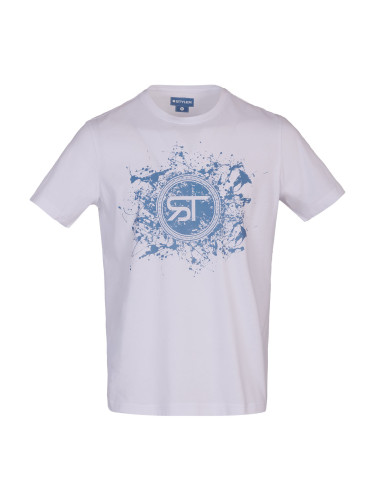 Бяла тениска с ефектен печат