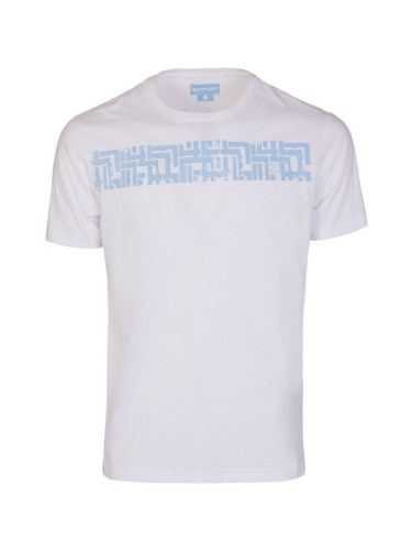 Мъжка бяла тениска с печат